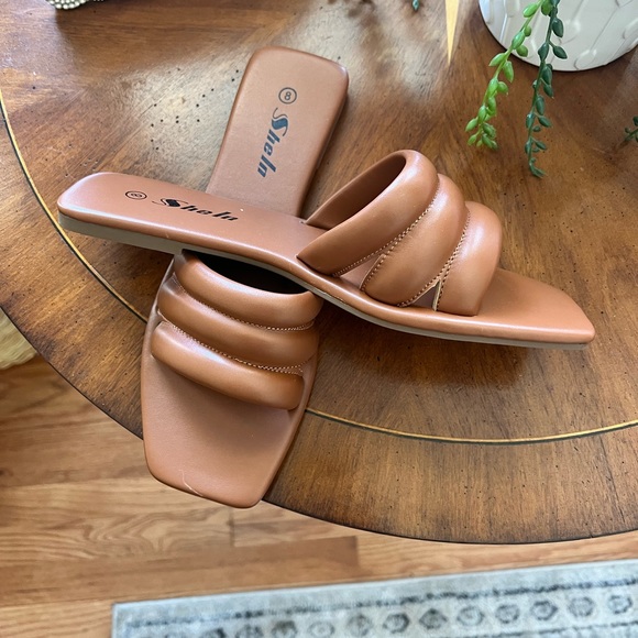 Faux Leather Slide Sandals - Picture 3 of 5